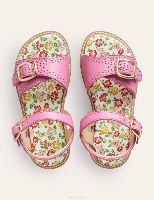 Boden chaussure rose filles sandales à boucle en cuir LB2X2773