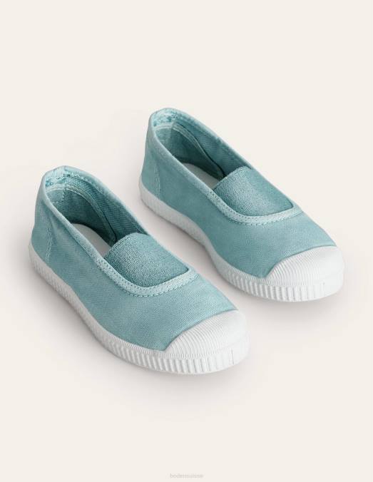 Boden chaussure bleu filles tennis en toile LB2X821