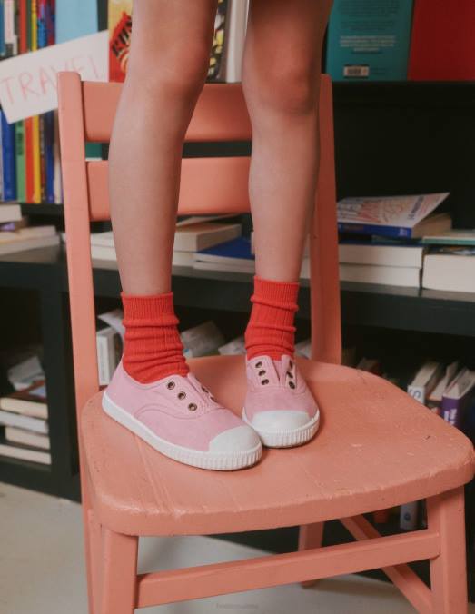 Boden chaussure camée rose filles pulls en toile sans lacets LB2X812