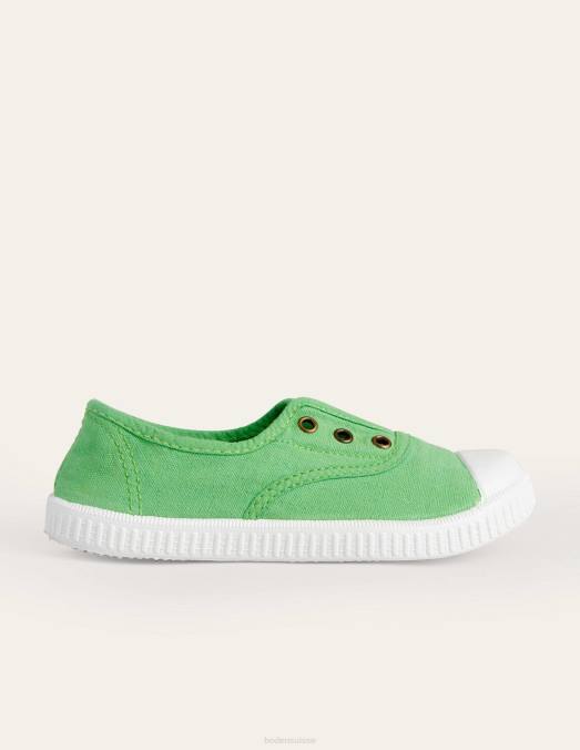 Boden chaussure vert filles pulls en toile sans lacets LB2X2698