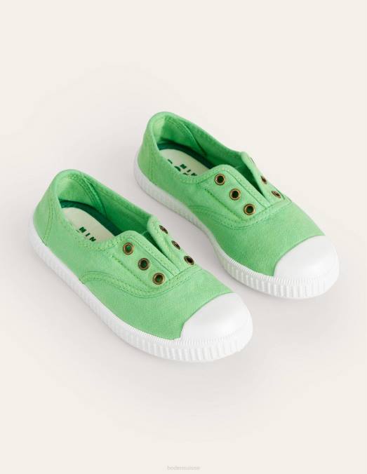Boden chaussure vert filles pulls en toile sans lacets LB2X2698