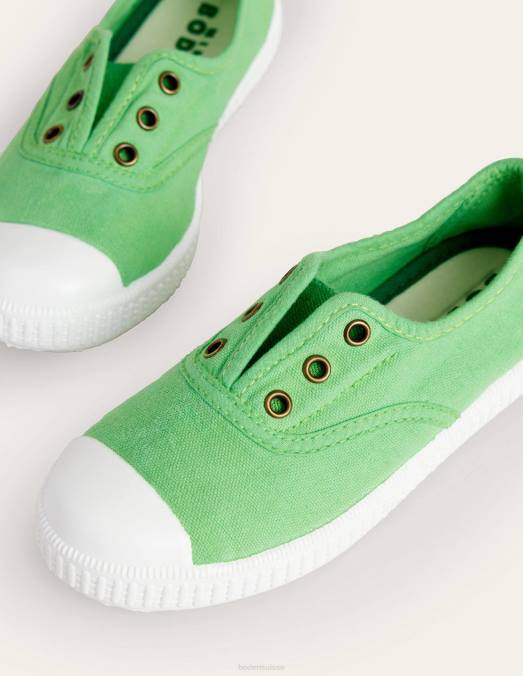 Boden chaussure vert filles pulls en toile sans lacets LB2X2698