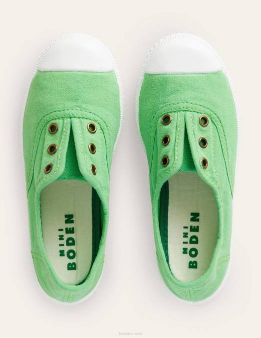 Boden chaussure vert filles pulls en toile sans lacets LB2X2698
