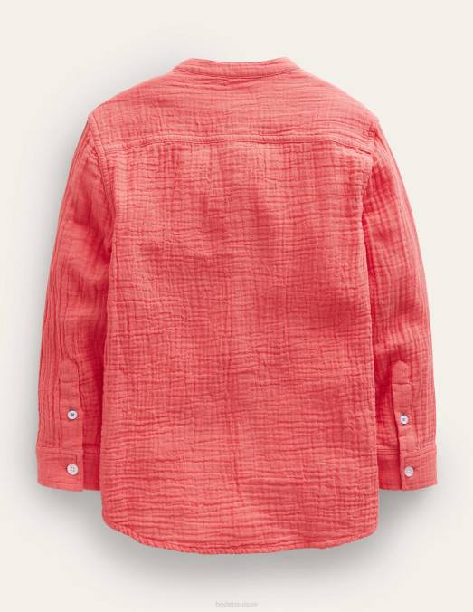 Boden vêtements confiture rouge filles chemise grand-père en double tissu LB2X2972