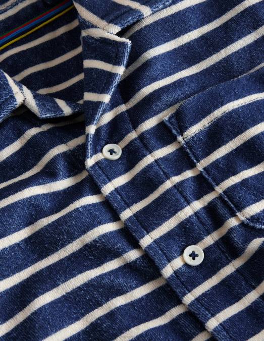 Boden vêtements gousse collège marine/vanille filles chemise en éponge LB2X3051