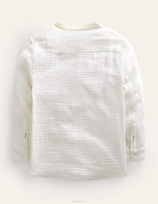 Boden vêtements gousse de vanille ivoire filles chemise grand-père en double tissu LB2X3055