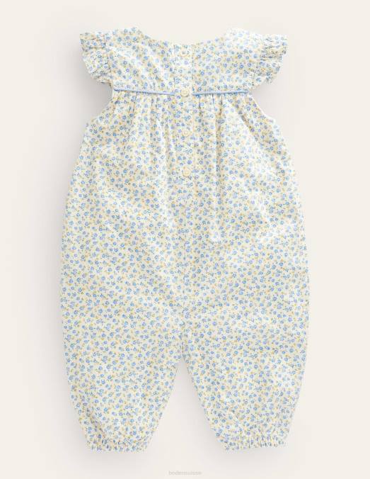 Boden vêtements Petits poussins roses bleu pâle filles barboteuse à volants appliqués LB2X3263