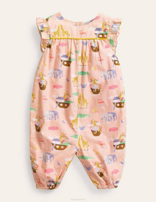 Boden vêtements animaux roses poussiéreux de provence filles barboteuse imprimée à volants LB2X3124