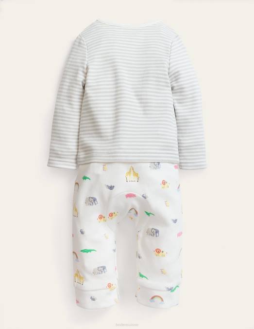 Boden vêtements arche de Noé en ivoire filles gots barboteuse tenue nouveau-né LB2X3076