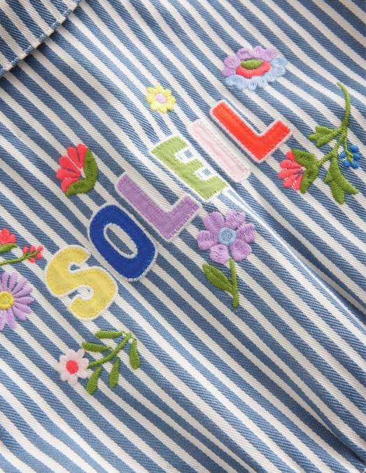 Boden vêtements bande bleue filles combishort brodé LB2X2790