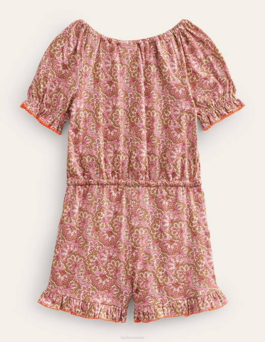 Boden vêtements cachemire fleur rose filles combishort en jersey LB2X3238