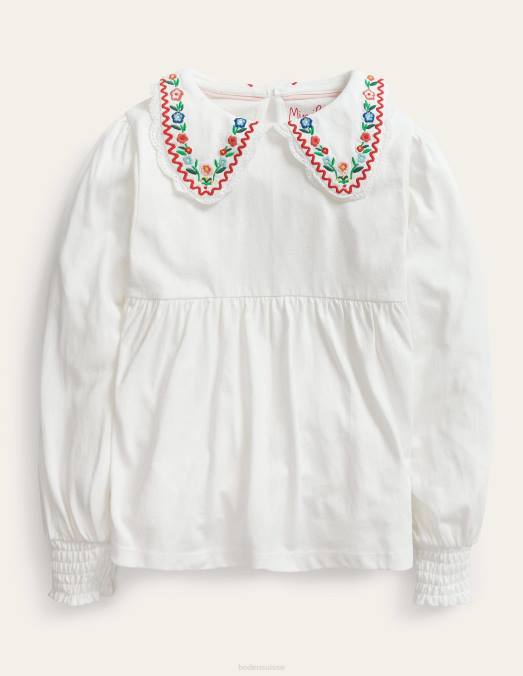 Boden vêtements Ivoire filles haut en jersey à col LB2X3276