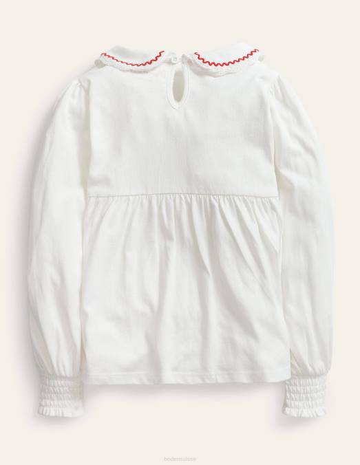 Boden vêtements Ivoire filles haut en jersey à col LB2X3276