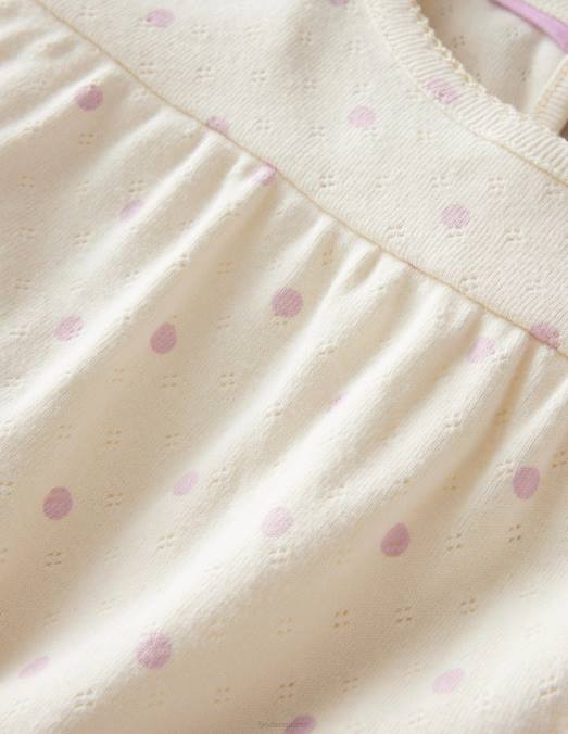 Boden vêtements Ivoire filles haut en pointelle LB2X2938