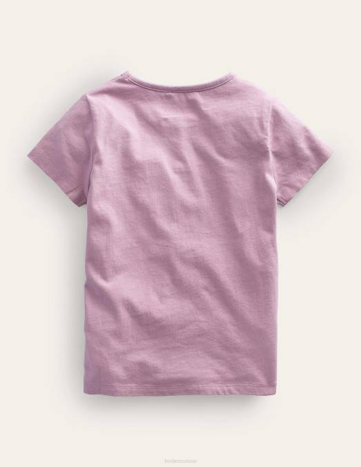 Boden vêtements Lémurien lavande douce filles t-shirt à appliqué LB2X757