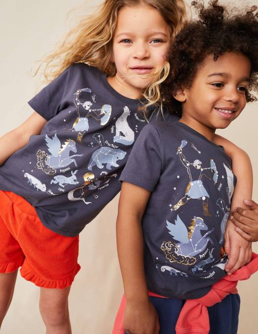 Boden vêtements astrologie au fusain filles t-shirt imprimé astrologie LB2X3190