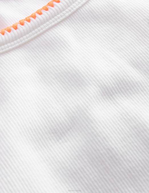 Boden vêtements blanc filles gilet découpé LB2X764