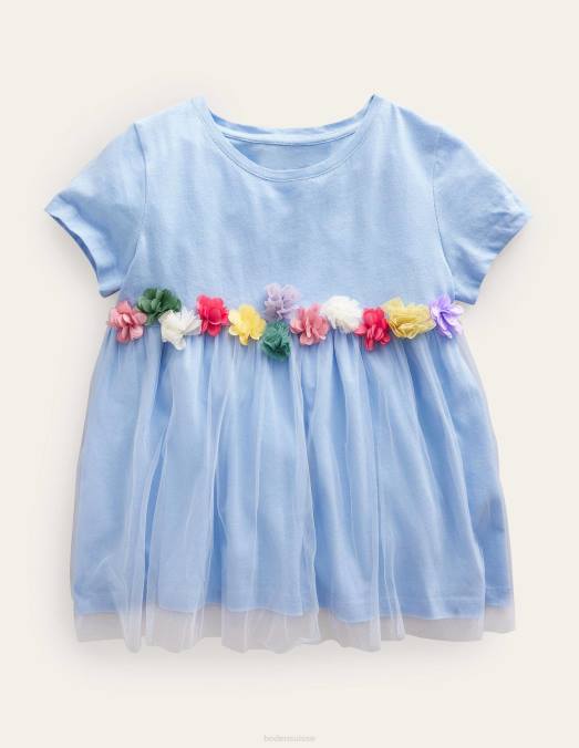 Boden vêtements bleu brunnera filles t-shirt à appliqué en tulle LB2X2879