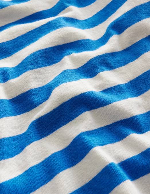 Boden vêtements bleu cabana/ivoire filles t-shirt à col bateau LB2X2967