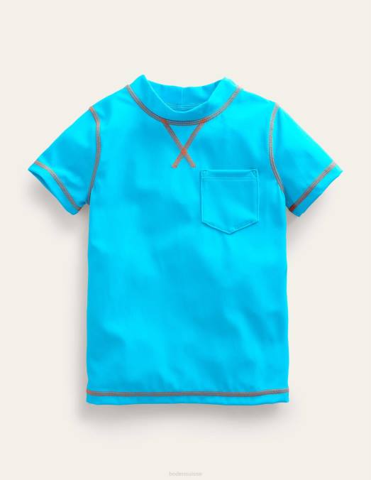 Boden vêtements bleu cabanon filles gilet anti-éruption à manches courtes LB2X3179