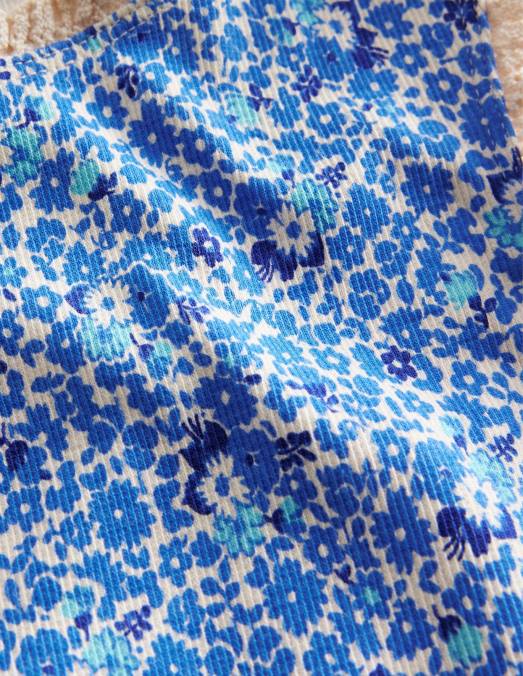 Boden vêtements bleu cabanon floral filles gilet en jersey LB2X3086