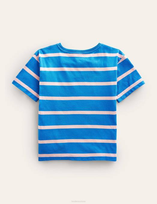 Boden vêtements bleu provence/rose filles t-shirt décontracté LB2X3209