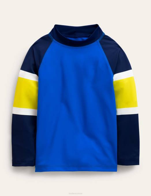 Boden vêtements bloc de couleur bleu filles gilet anti-éruption LB2X3054