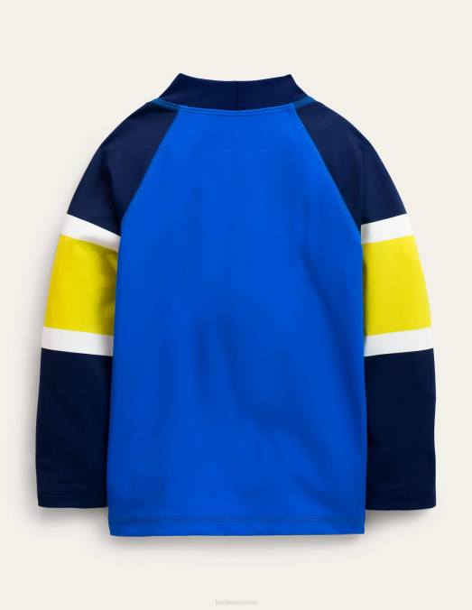 Boden vêtements bloc de couleur bleu filles gilet anti-éruption LB2X3054