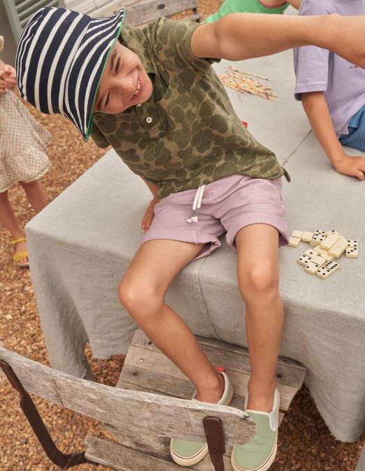 Boden vêtements camouflage vert filles polo en jersey flammé à motif LB2X3058