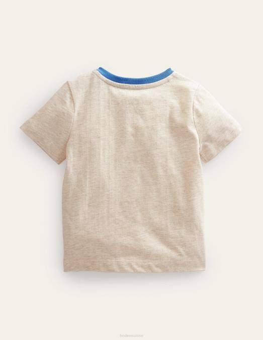 Boden vêtements canards ivoire filles t-shirt à appliqué LB2X3104