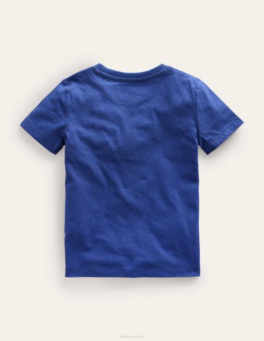 Boden vêtements casque bleu doux filles t-shirt à appliqué LB2X3199