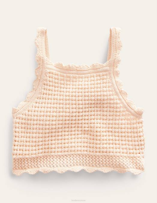 Boden vêtements crème du Dorset filles haut en crochet simulé LB2X3085