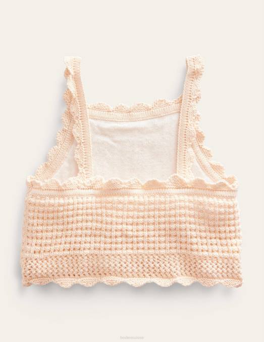 Boden vêtements crème du Dorset filles haut en crochet simulé LB2X3085