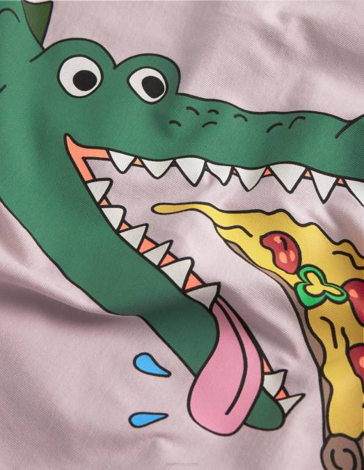 Boden vêtements crocodile rose français filles t-shirt avec logo animal drôle LB2X3157