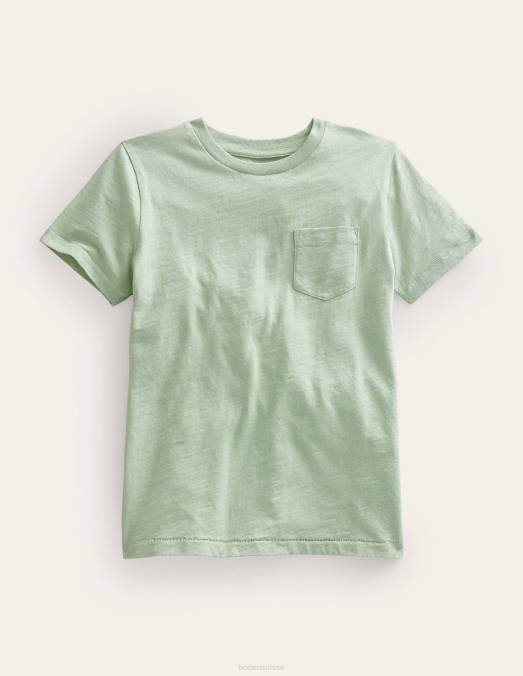 Boden vêtements eau de néant verte filles t-shirt flammé délavé LB2X3139