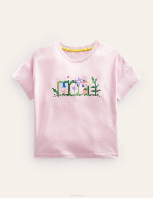 Boden vêtements espoir rose français filles t-shirt imprimé LB2X2868