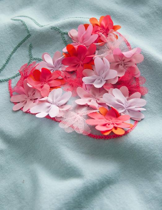 Boden vêtements fraise bleue tourmaline filles haut brodé à volants LB2X2887