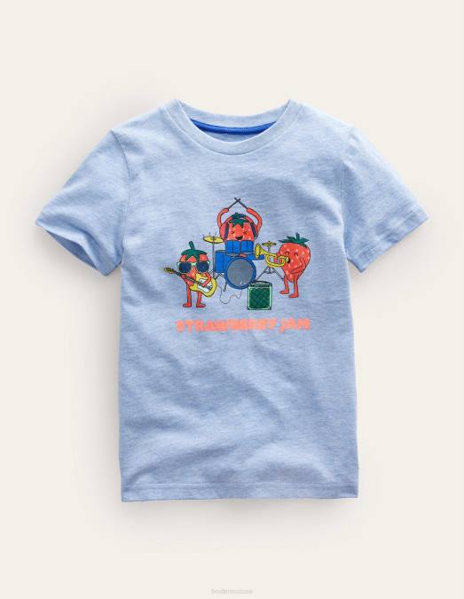 Boden vêtements fruit de marne bleue filles t-shirt nouveauté LB2X3165