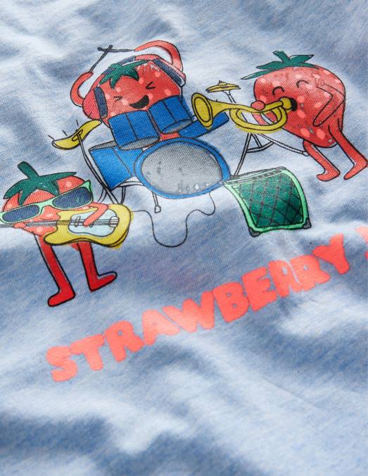 Boden vêtements fruit de marne bleue filles t-shirt nouveauté LB2X3165