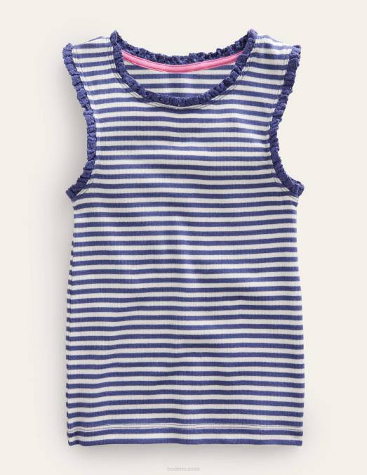 Boden vêtements ivoire/bleu tribord filles gilet en jersey LB2X3142
