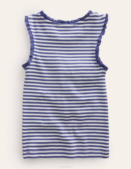 Boden vêtements ivoire/bleu tribord filles gilet en jersey LB2X3142