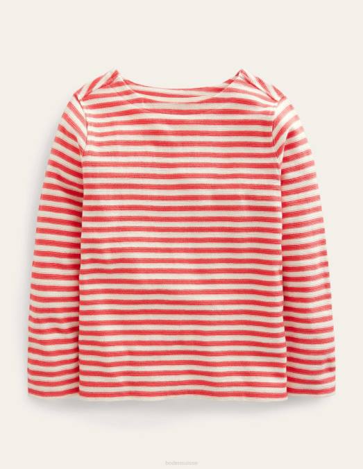 Boden vêtements kumquat orange/blanc filles texture bretonne LB2X3170