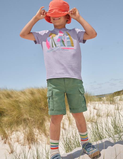 Boden vêtements lavande brumeuse filles t-shirt en coton à imprimé graphique LB2X3149