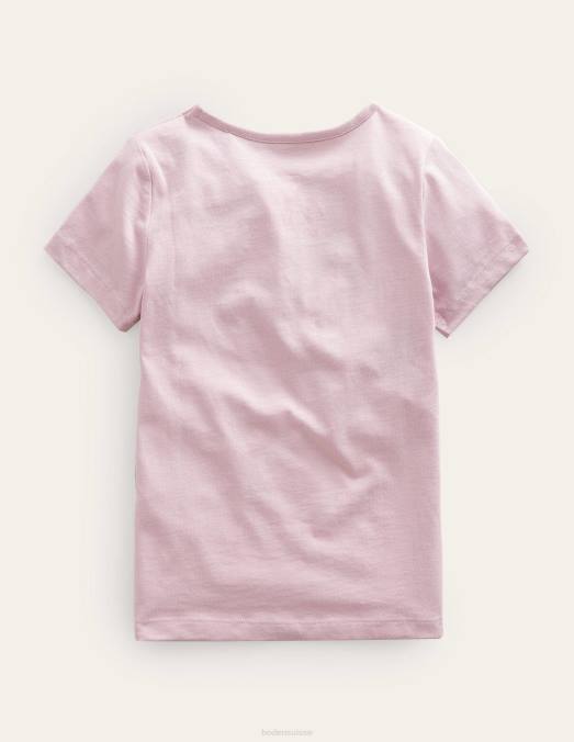 Boden vêtements limonade rose française filles t-shirt à imprimé pictural LB2X2951