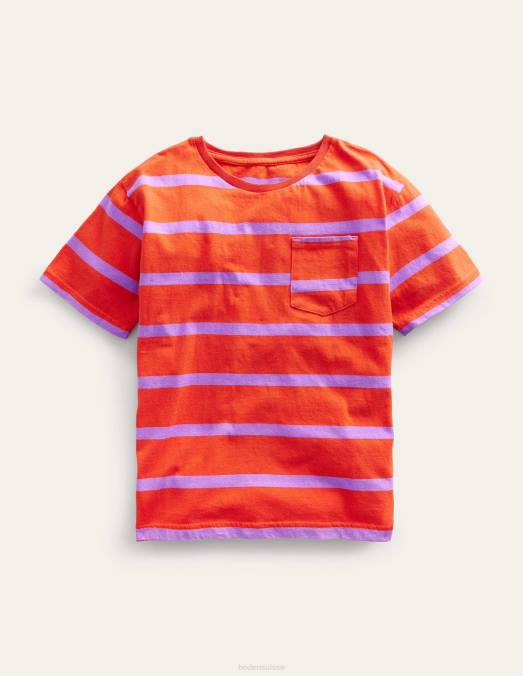 Boden vêtements mandarine/lupin filles t-shirt décontracté LB2X3031