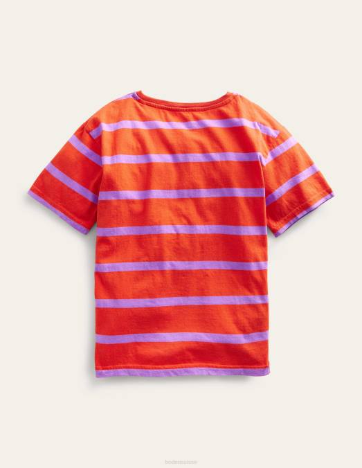Boden vêtements mandarine/lupin filles t-shirt décontracté LB2X3031