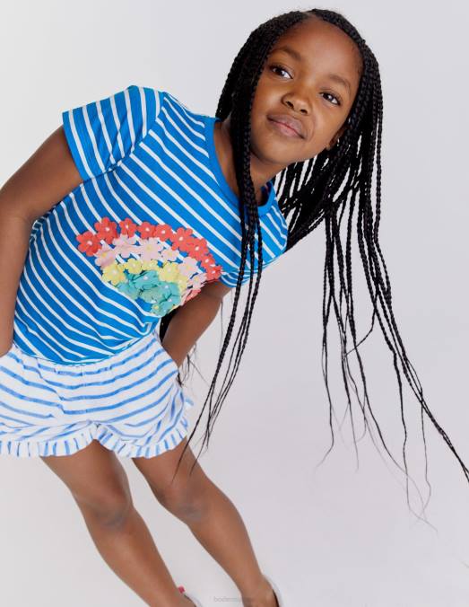 Boden vêtements marina/ivoire clair filles t-shirt flottant LB2X3194