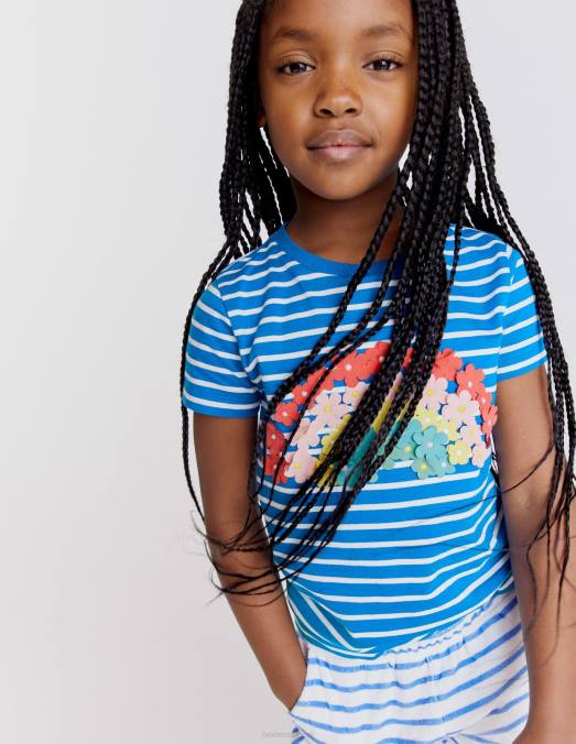 Boden vêtements marina/ivoire clair filles t-shirt flottant LB2X3194