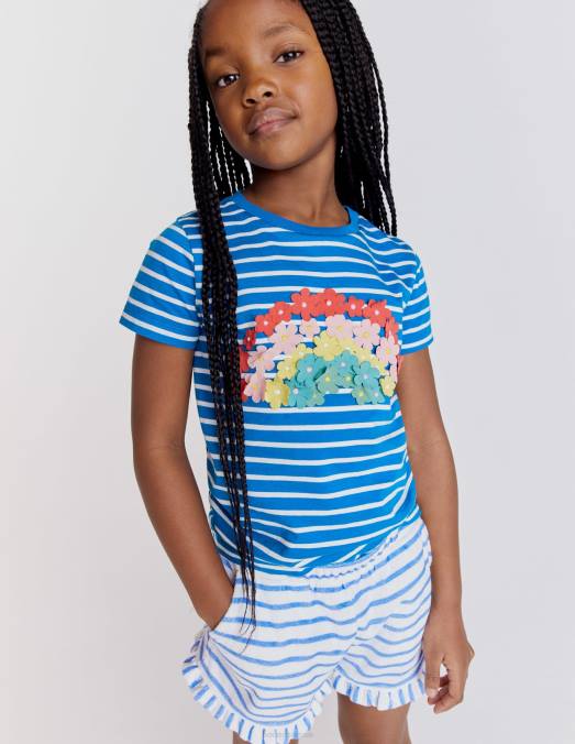 Boden vêtements marina/ivoire clair filles t-shirt flottant LB2X3194