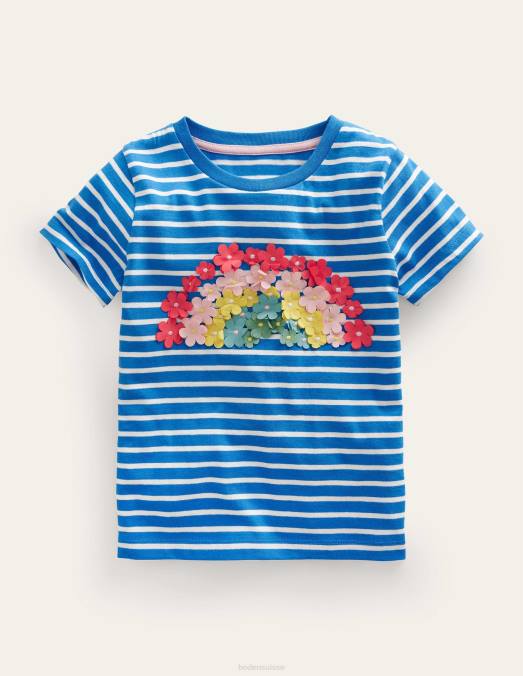Boden vêtements marina/ivoire clair filles t-shirt flottant LB2X3194